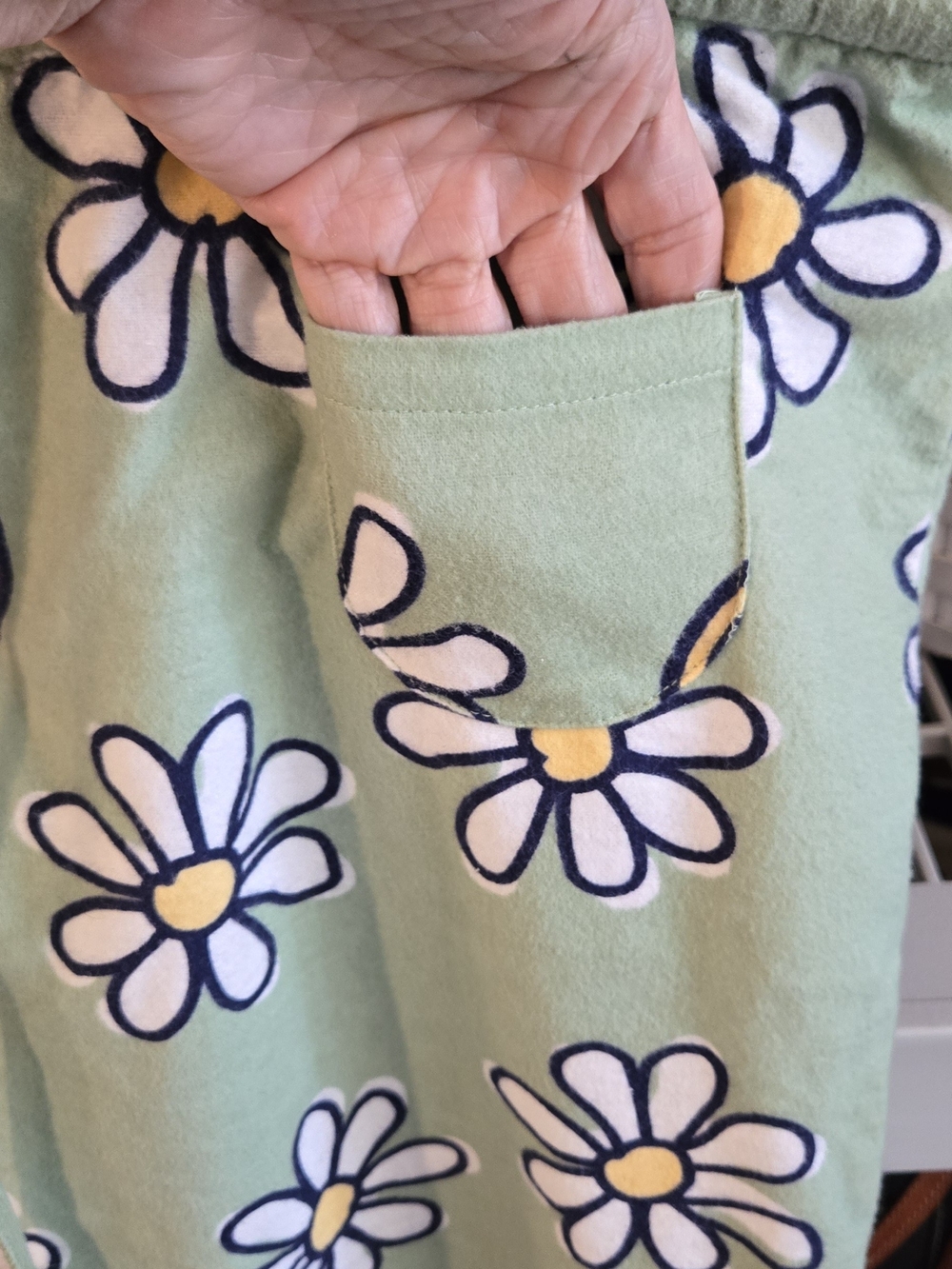 Life is Good Women's Green Daisy Pajama Pants - Picture 2 of 5